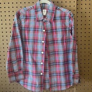 Gap Boys plaid long sleeve shirt size S(6/7)